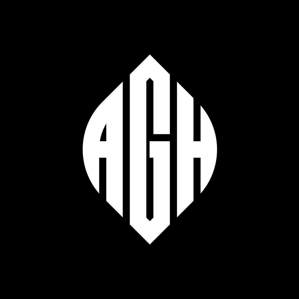 agh cirkel letter logo ontwerp met cirkel en ellipsvorm. agh ellipsletters met typografische stijl. de drie initialen vormen een cirkellogo. agh cirkel embleem abstracte monogram brief mark vector. vector