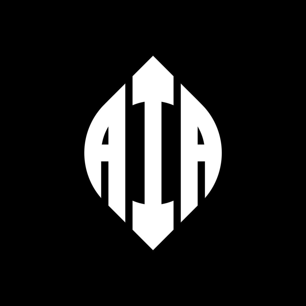 aia cirkel letter logo ontwerp met cirkel en ellipsvorm. aia ellipsletters met typografische stijl. de drie initialen vormen een cirkellogo. aia cirkel embleem abstracte monogram brief mark vector. vector