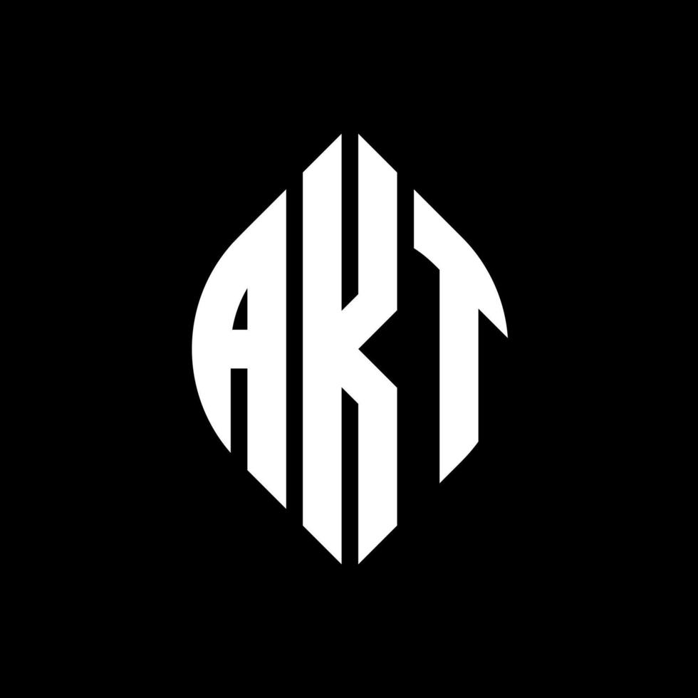 akt cirkel letter logo ontwerp met cirkel en ellipsvorm. akt ellipsletters met typografische stijl. de drie initialen vormen een cirkellogo. akt cirkel embleem abstracte monogram brief mark vector. vector