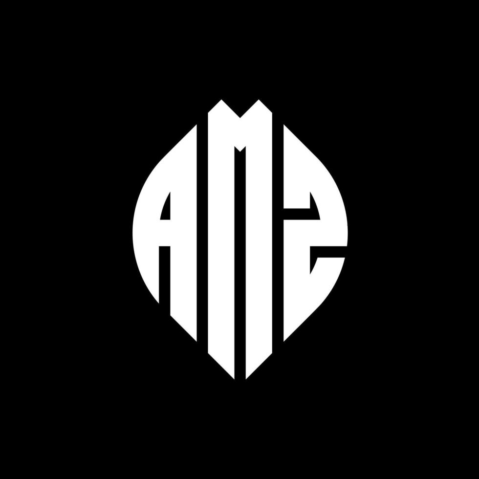 amz cirkel letter logo ontwerp met cirkel en ellipsvorm. amz ellipsletters met typografische stijl. de drie initialen vormen een cirkellogo. amz cirkel embleem abstracte monogram brief mark vector. vector