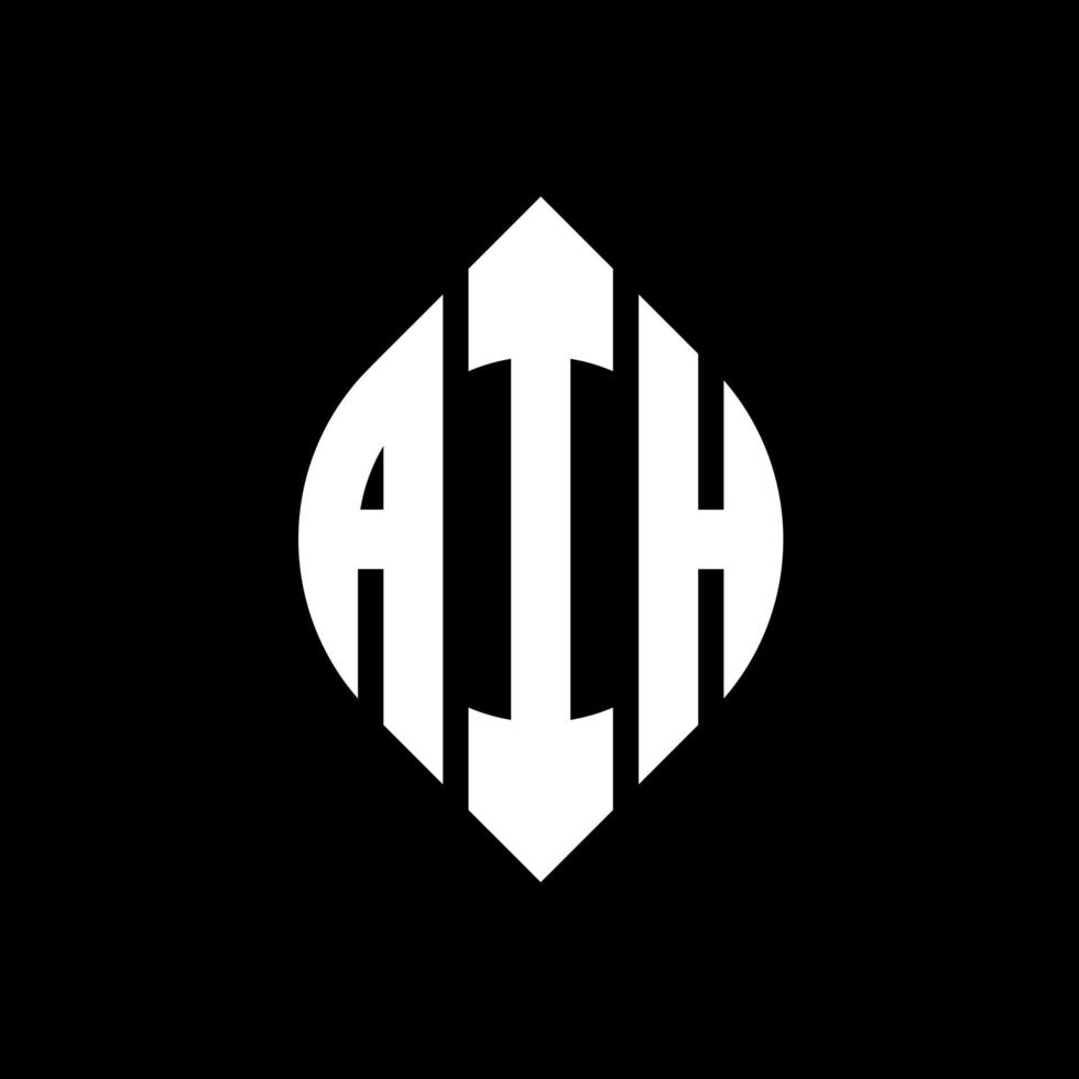 aih cirkel letter logo ontwerp met cirkel en ellipsvorm. aih ellipsletters met typografische stijl. de drie initialen vormen een cirkellogo. aih cirkel embleem abstracte monogram brief mark vector. vector