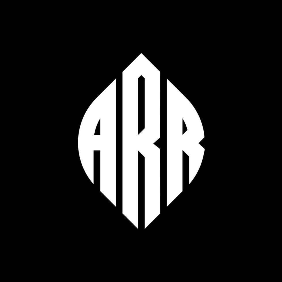 arr cirkel letter logo ontwerp met cirkel en ellipsvorm. arr ellipsletters met typografische stijl. de drie initialen vormen een cirkellogo. arr cirkel embleem abstracte monogram brief mark vector. vector