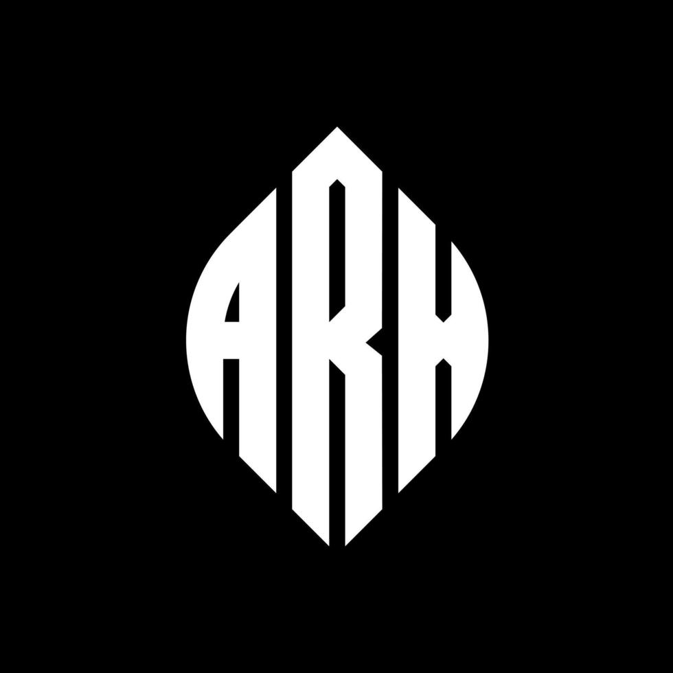 arx cirkel letter logo-ontwerp met cirkel en ellipsvorm. arx ellipsletters met typografische stijl. de drie initialen vormen een cirkellogo. arx cirkel embleem abstracte monogram brief mark vector. vector