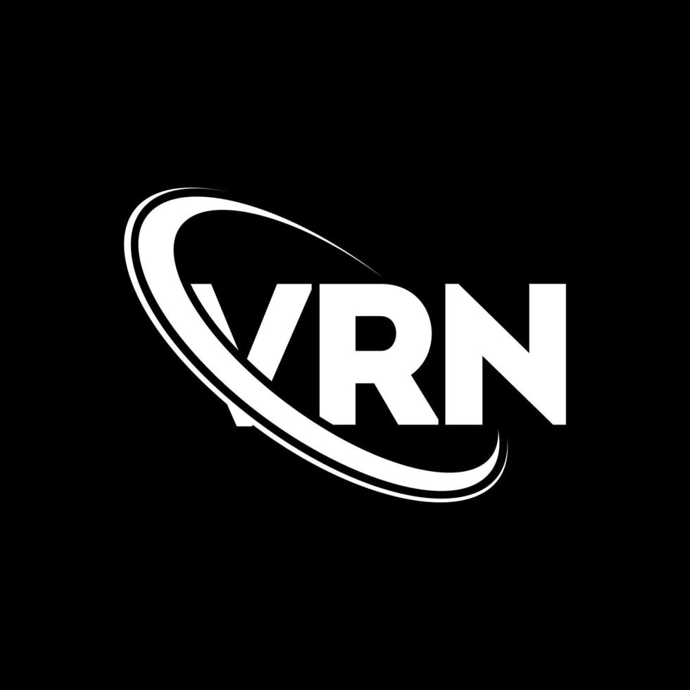 vrn-logo. vr brief. vrn brief logo ontwerp. initialen vrn-logo gekoppeld aan cirkel en monogram-logo in hoofdletters. vrn typografie voor technologie, business en onroerend goed merk. vector