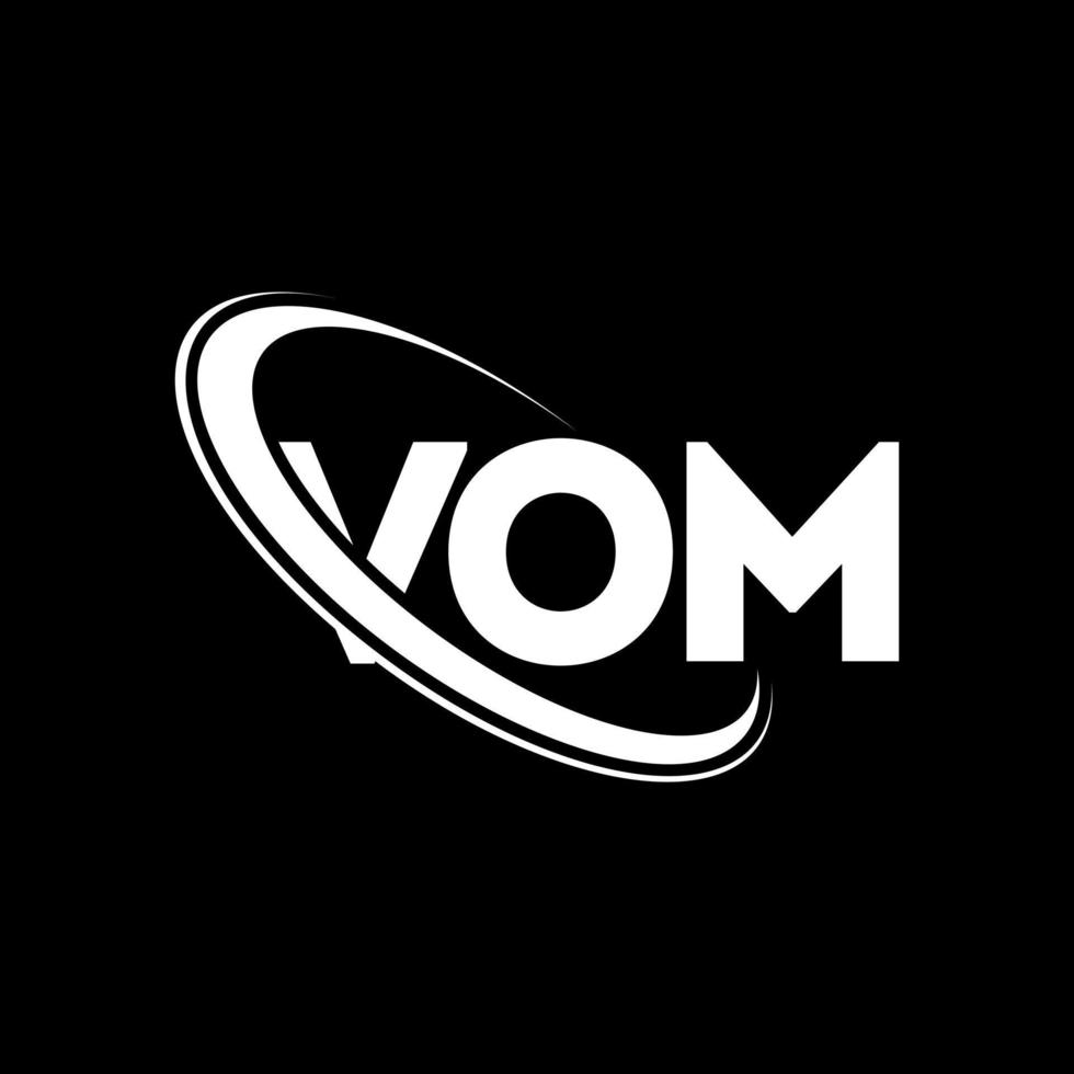 vom-logo. vom brief. vom brief logo ontwerp. initialen vom logo gekoppeld aan cirkel en hoofdletter monogram logo. vom typografie voor technologie, business en onroerend goed merk. vector