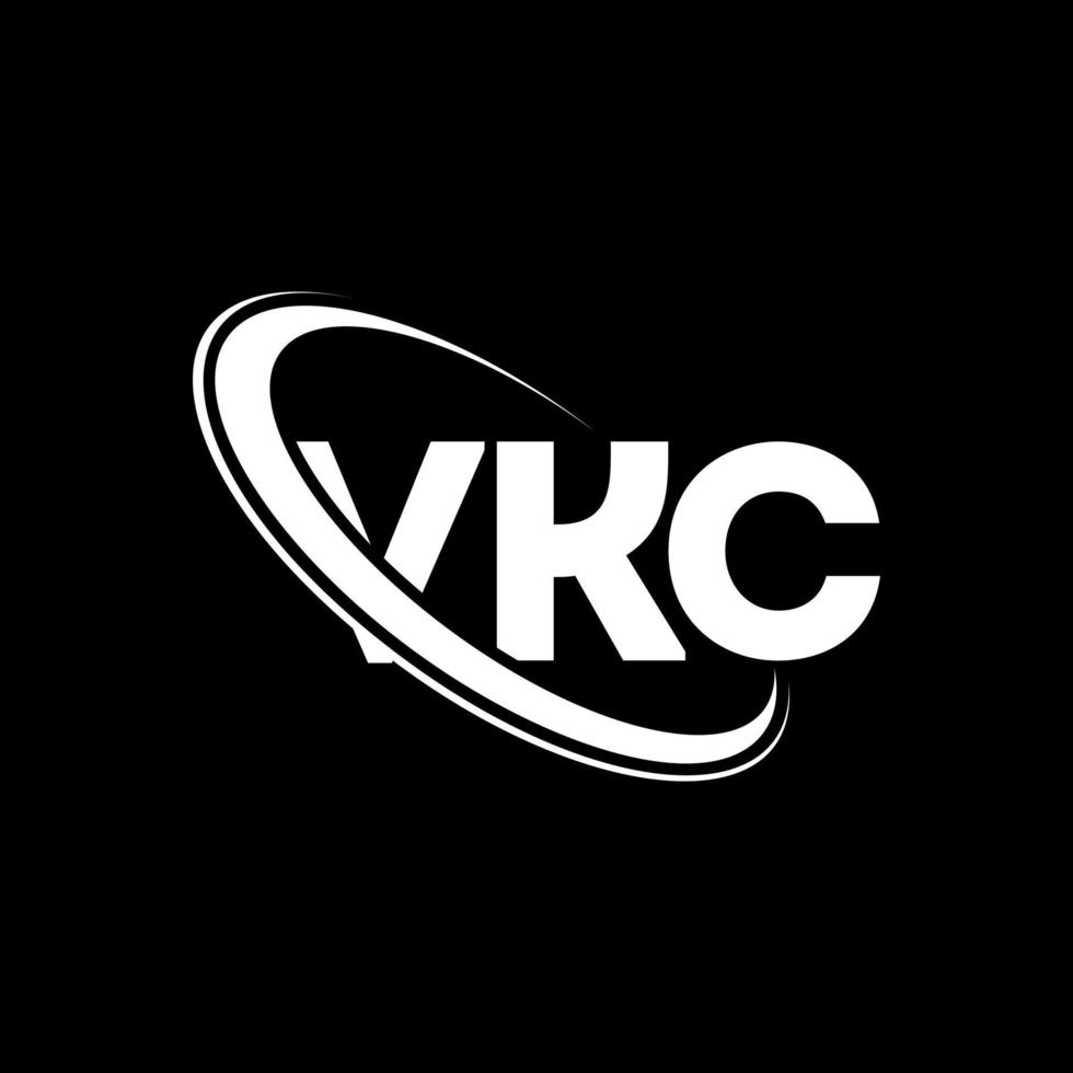 vkc-logo. vk brief. vkc brief logo ontwerp. initialen vkc logo gekoppeld aan cirkel en hoofdletter monogram logo. vkc typografie voor technologie, business en onroerend goed merk. vector