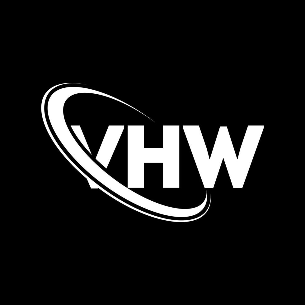 vhw-logo. vw brief. vhw brief logo ontwerp. initialen vhw logo gekoppeld aan cirkel en monogram logo in hoofdletters. vhw typografie voor technologie, business en onroerend goed merk. vector