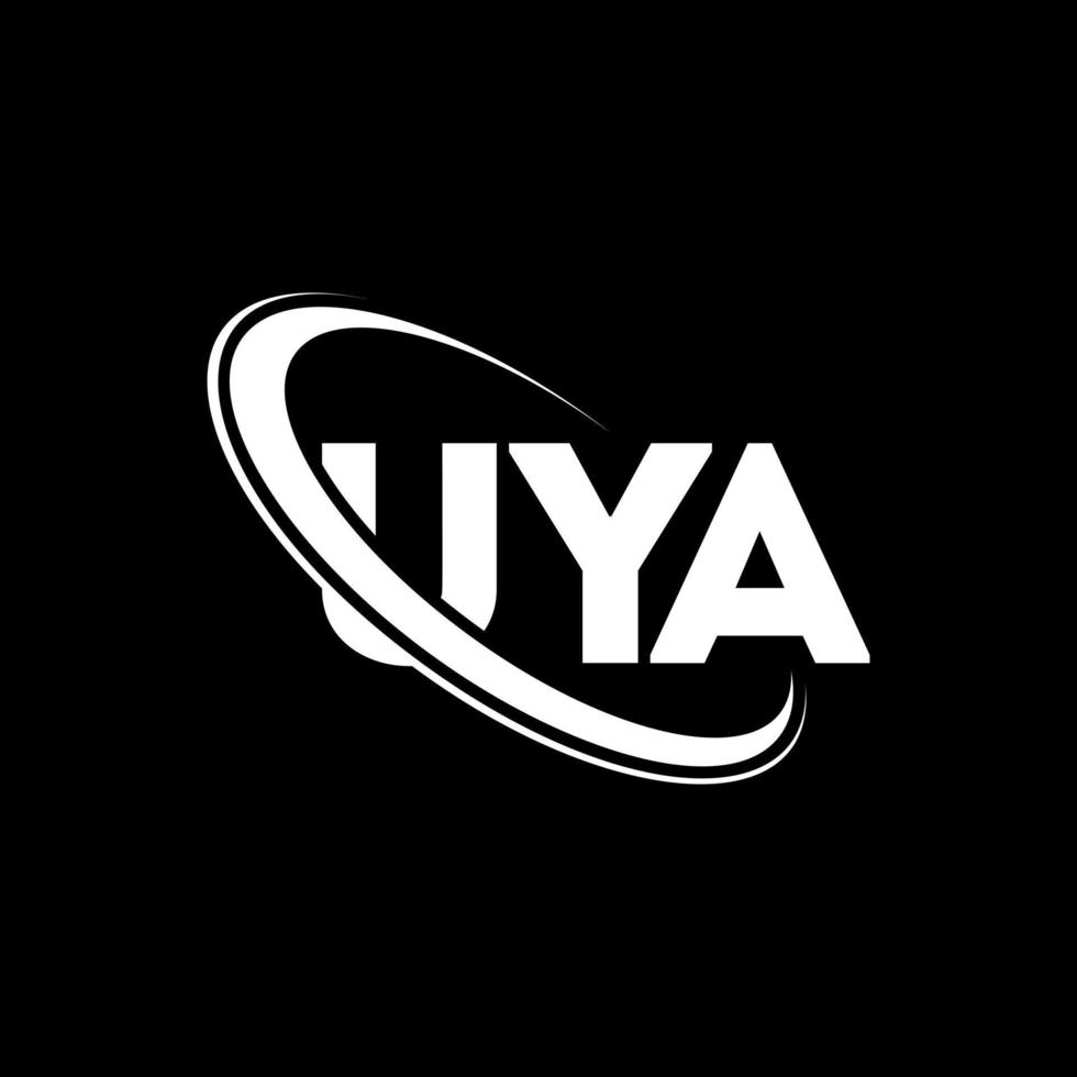 uya-logo. uja brief. uya brief logo ontwerp. initialen uya logo gekoppeld aan cirkel en hoofdletter monogram logo. uya typografie voor technologie, zaken en onroerend goed merk. vector