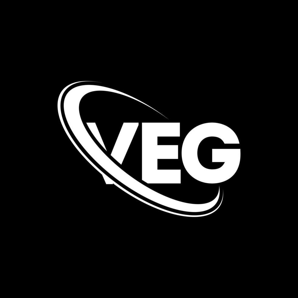 vegetarisch logo. vegetarische brief. veg letter logo ontwerp. initialen vegetarisch logo gekoppeld aan cirkel en hoofdletter monogram logo. vegetarische typografie voor technologie, zaken en onroerend goed merk. vector