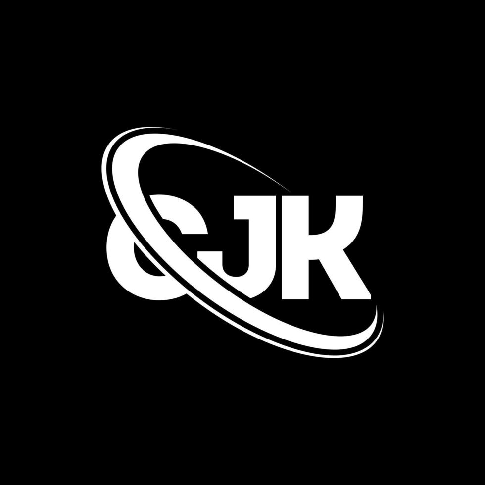 cjk-logo. cjk brief. cjk brief logo ontwerp. initialen cjk-logo gekoppeld aan cirkel en monogram-logo in hoofdletters. cjk typografie voor technologie, zaken en onroerend goed merk. vector