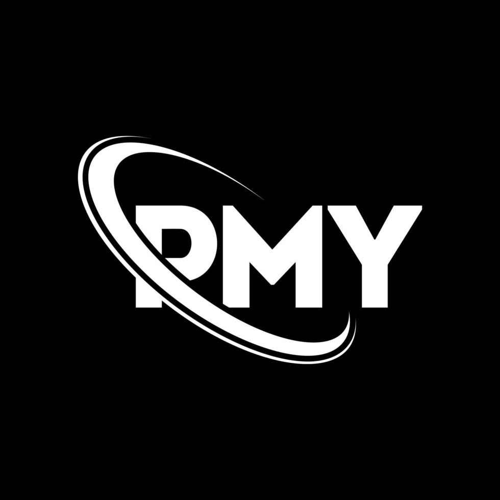 pmy-logo. pm brief. pmy brief logo ontwerp. initialen pmy-logo gekoppeld aan cirkel en monogram-logo in hoofdletters. pmy typografie voor technologie, business en onroerend goed merk. vector