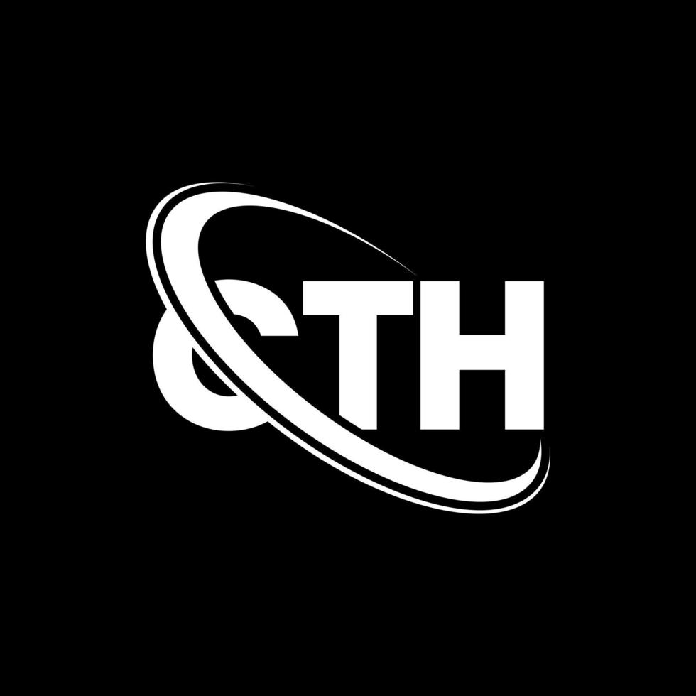 cth-logo. cde brief. cth brief logo ontwerp. initialen cth logo gekoppeld aan cirkel en hoofdletter monogram logo. cth typografie voor technologie, business en onroerend goed merk. vector