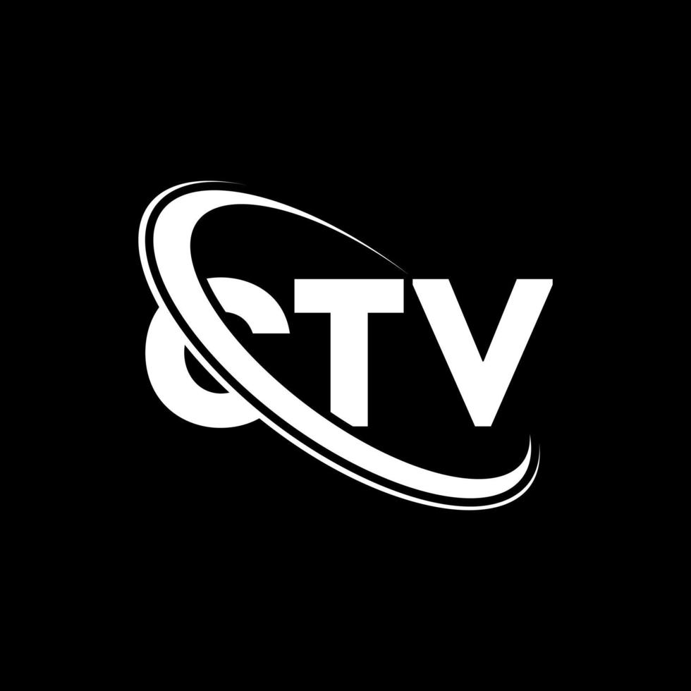 ctv-logo. ctv brief. ctv brief logo ontwerp. initialen ctv-logo gekoppeld aan cirkel en monogram-logo in hoofdletters. ctv-typografie voor technologie, zaken en onroerend goed merk. vector