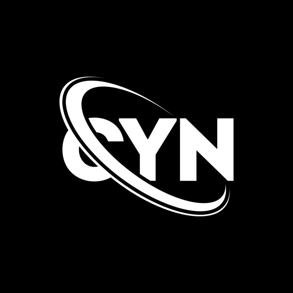 cyn-logo. cyn brief. cyn brief logo ontwerp. initialen cyn-logo gekoppeld aan cirkel en monogram-logo in hoofdletters. cyn typografie voor technologie, zaken en onroerend goed merk. vector