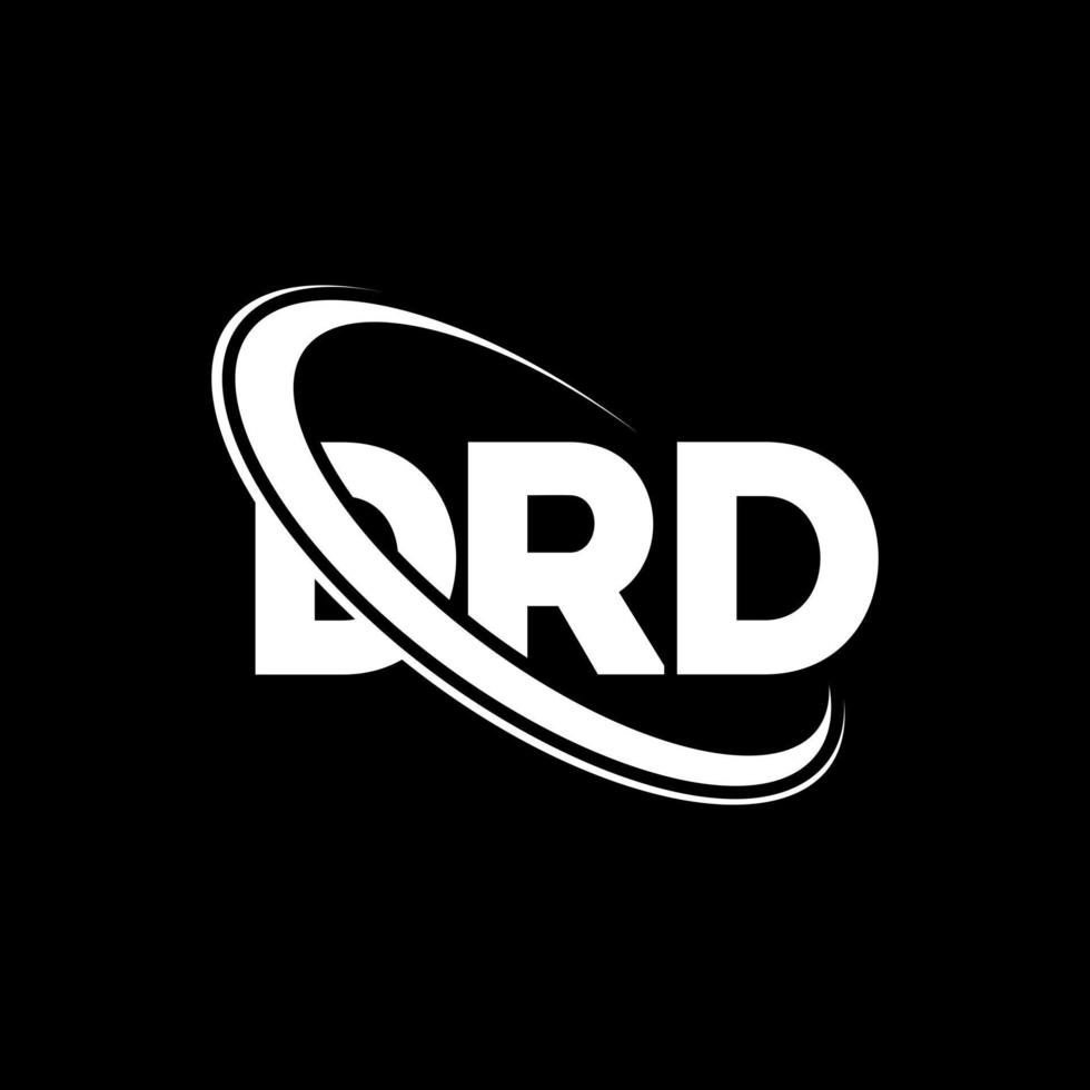 drd-logo. dr brief. drd brief logo ontwerp. initialen drd-logo gekoppeld aan cirkel en monogram-logo in hoofdletters. drd typografie voor technologie, zaken en onroerend goed merk. vector