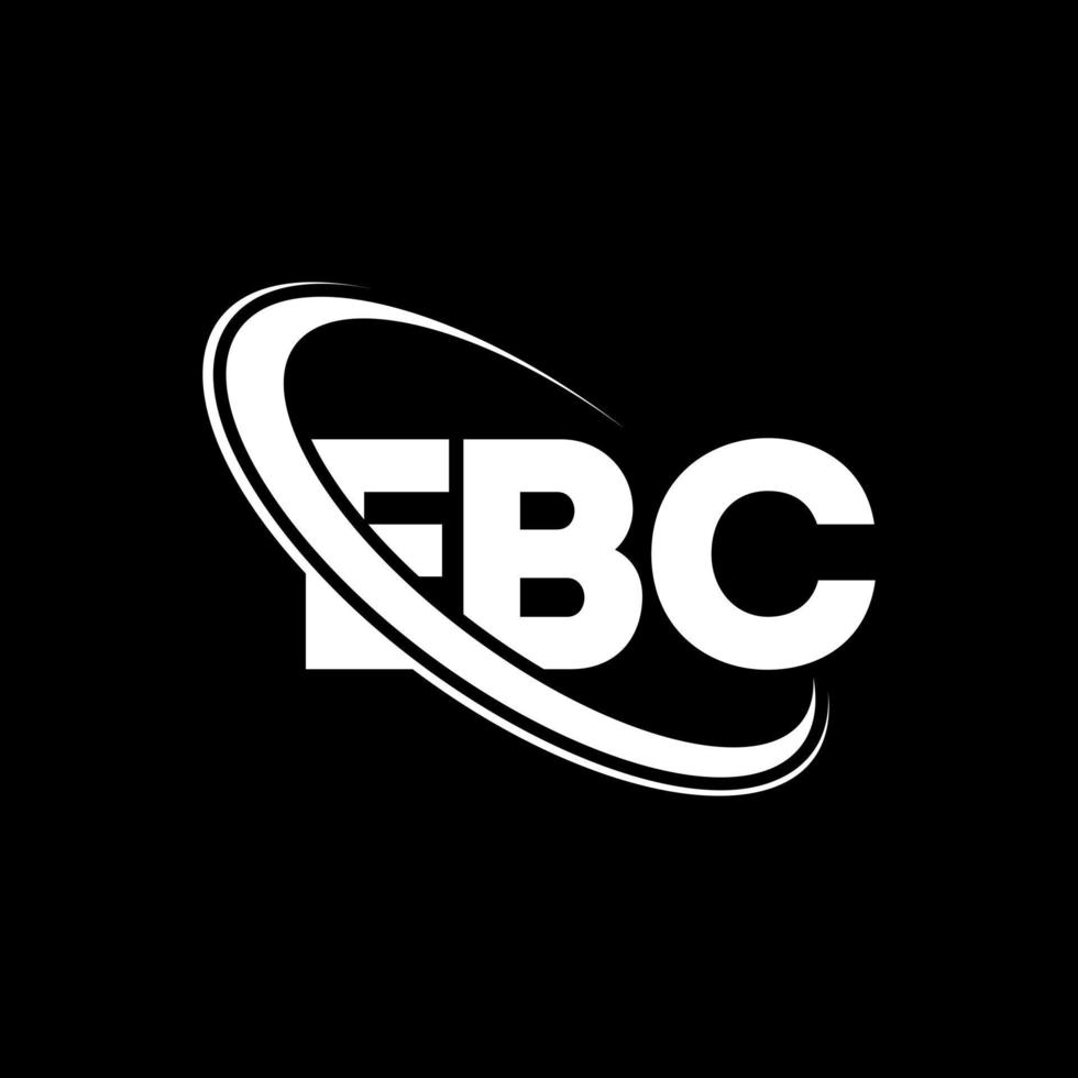 ebc-logo. eb brief. ebc brief logo ontwerp. initialen ebc-logo gekoppeld aan cirkel en monogram-logo in hoofdletters. ebc-typografie voor technologie, zaken en onroerend goed merk. vector