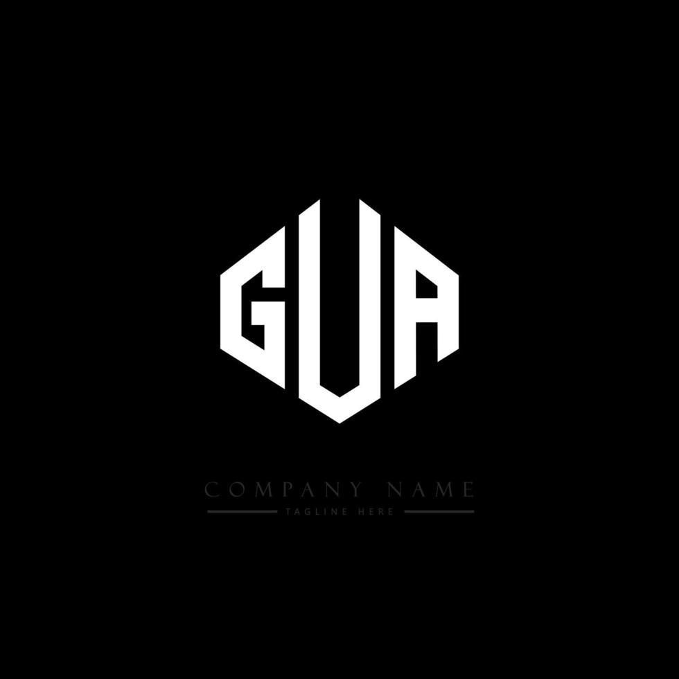 gua letter logo-ontwerp met veelhoekvorm. gua veelhoek en kubusvorm logo-ontwerp. gua zeshoek vector logo sjabloon witte en zwarte kleuren. gua monogram, bedrijfs- en onroerend goed logo.