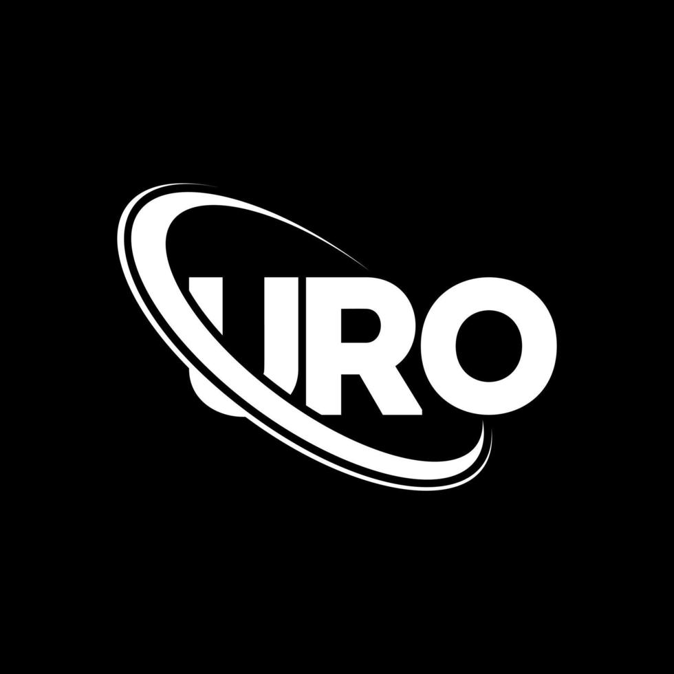 uro-logo. uur brief. uro brief logo ontwerp. initialen uro-logo gekoppeld aan cirkel en monogram-logo in hoofdletters. uro typografie voor technologie, zaken en onroerend goed merk. vector