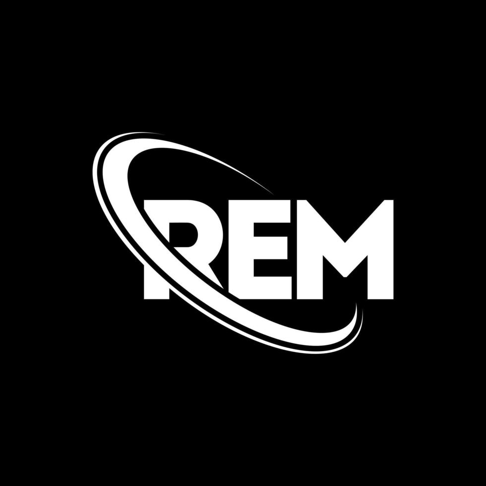 rem-logo. rem brief. rem brief logo ontwerp. initialen rem logo gekoppeld aan cirkel en hoofdletter monogram logo. rem typografie voor technologie, business en onroerend goed merk. vector