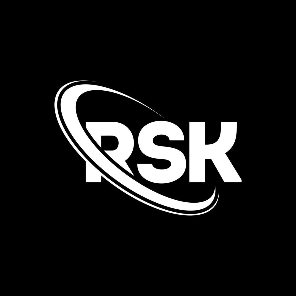 rsk-logo. rs brief. rsk brief logo ontwerp. initialen rsk-logo gekoppeld aan cirkel en monogram-logo in hoofdletters. rsk typografie voor technologie, zaken en onroerend goed merk. vector