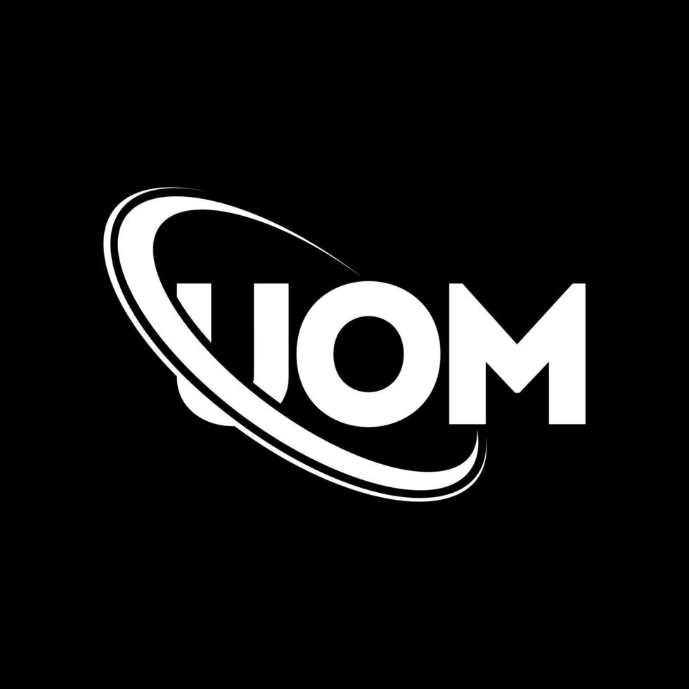 uom-logo. uhm brief. uom brief logo ontwerp. initialen uom-logo gekoppeld aan cirkel en monogram-logo in hoofdletters. uom typografie voor technologie, zaken en onroerend goed merk. vector