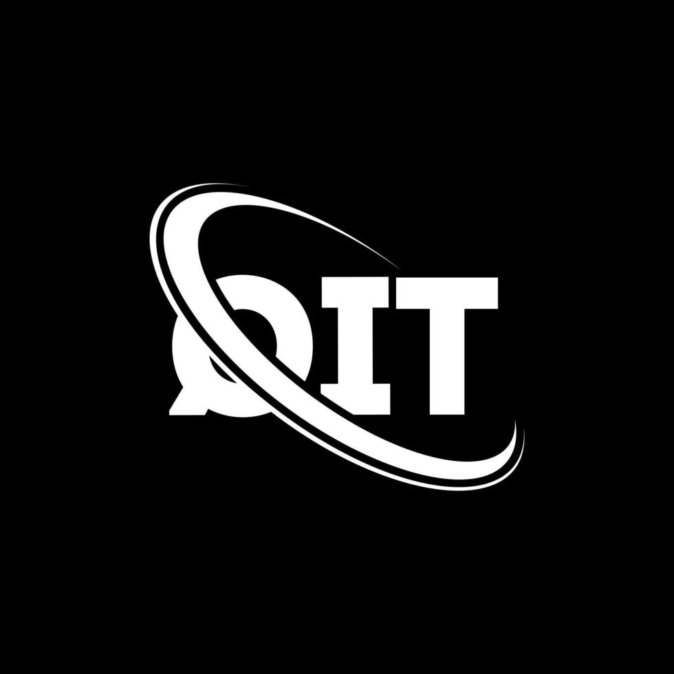 qit-logo. qit brief. qit brief logo ontwerp. initialen qit-logo gekoppeld aan cirkel en monogram-logo in hoofdletters. qit typografie voor technologie, zaken en onroerend goed merk. vector