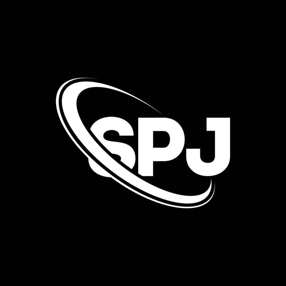 spj-logo. spj brief. spj brief logo ontwerp. initialen spj logo gekoppeld aan cirkel en hoofdletter monogram logo. spj typografie voor technologie, business en onroerend goed merk. vector