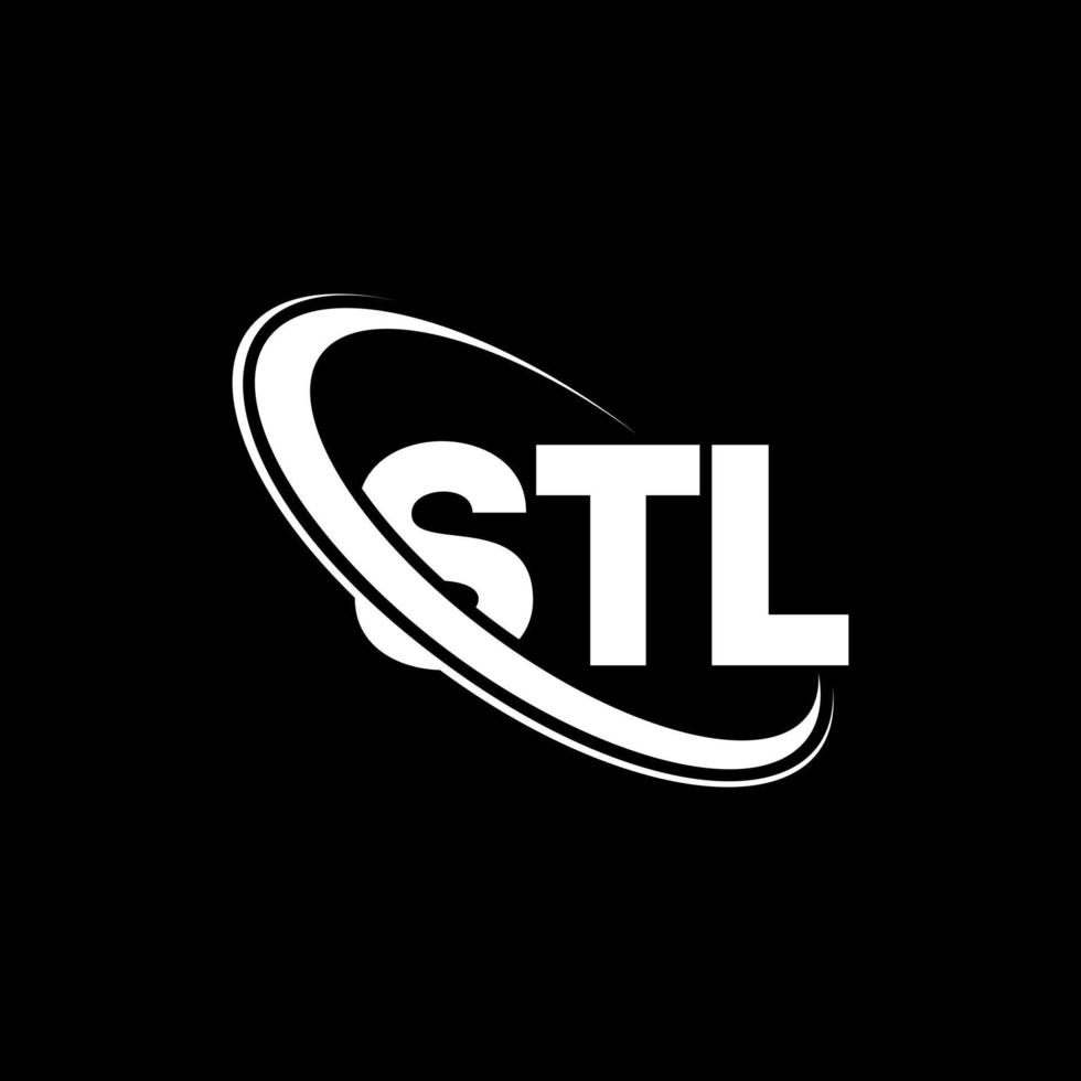 stl-logo. stl brief. stl brief logo ontwerp. initialen stl logo gekoppeld aan cirkel en hoofdletter monogram logo. stl typografie voor technologie, business en onroerend goed merk. vector