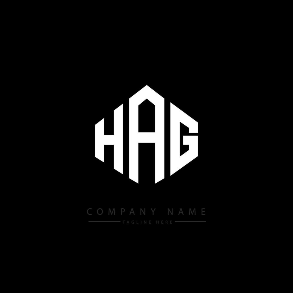 hag letter logo-ontwerp met veelhoekvorm. hag veelhoek en kubusvorm logo-ontwerp. hag zeshoek vector logo sjabloon witte en zwarte kleuren. hag-monogram, bedrijfs- en onroerendgoedlogo.