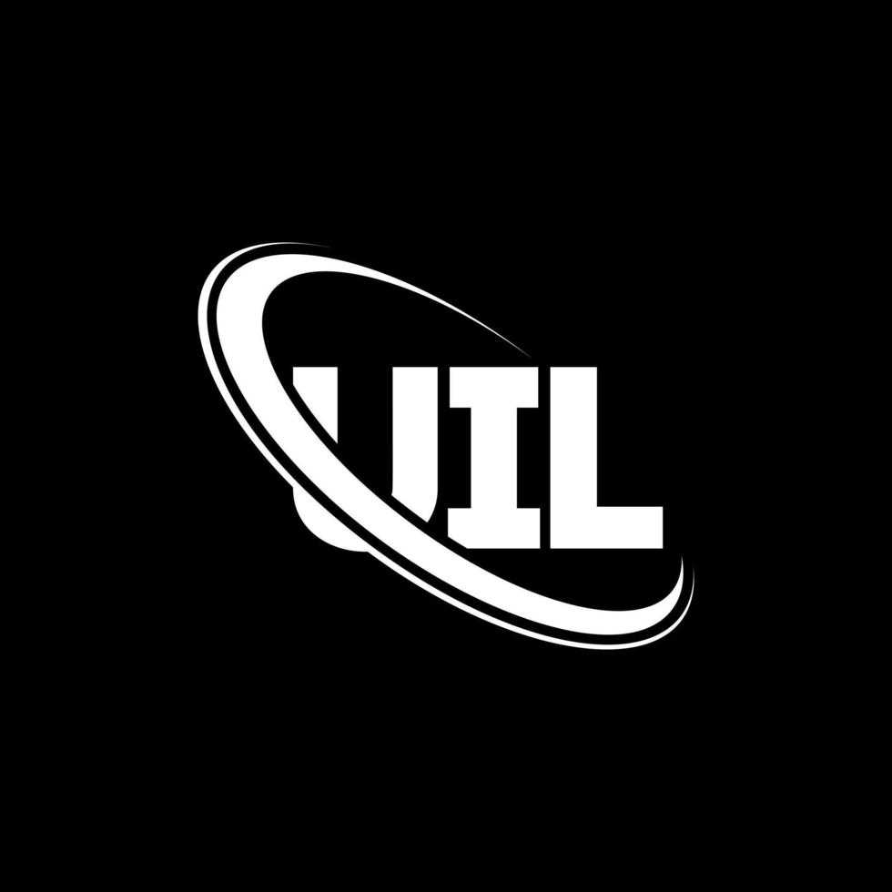 uil-logo. uil brief. uil brief logo ontwerp. initialen uil-logo gekoppeld aan cirkel en monogram-logo in hoofdletters. uil typografie voor technologie, business en onroerend goed merk. vector