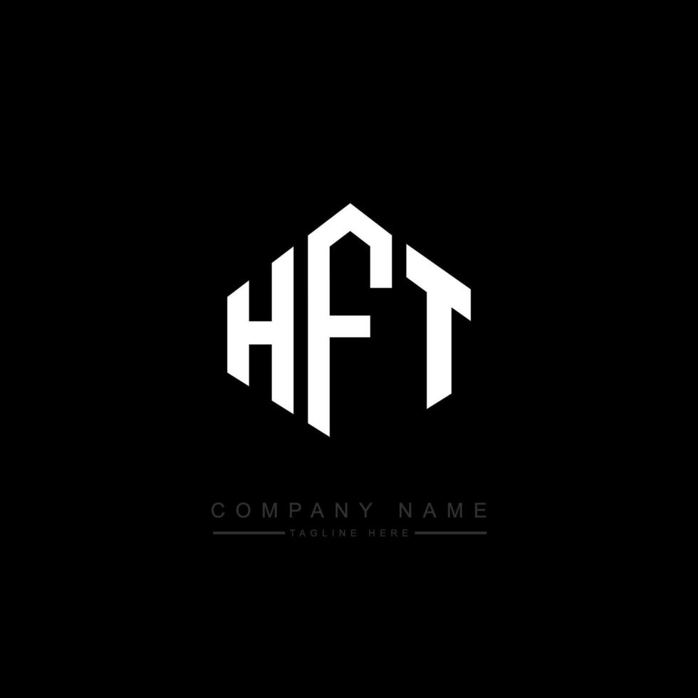 hft letter logo-ontwerp met veelhoekvorm. hft veelhoek en kubusvorm logo-ontwerp. hft zeshoek vector logo sjabloon witte en zwarte kleuren. hft-monogram, bedrijfs- en onroerendgoedlogo.