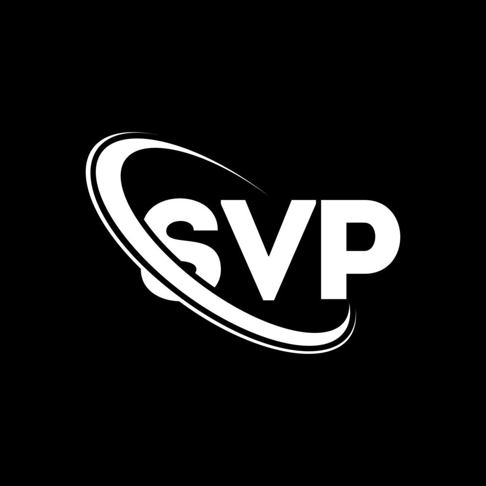 svp-logo. svp brief. svp brief logo ontwerp. initialen svp-logo gekoppeld aan cirkel en monogram-logo in hoofdletters. svp-typografie voor technologie, zaken en onroerend goed merk. vector