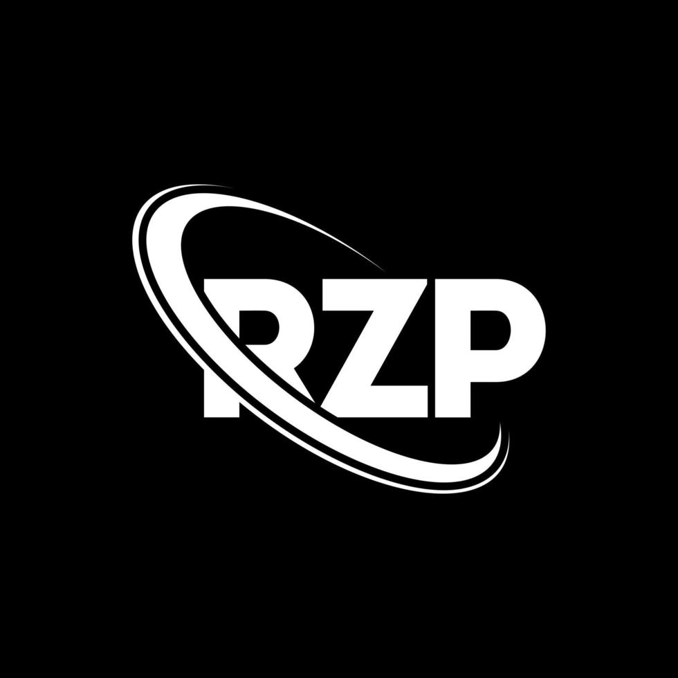 rzp-logo. rzp brief. rzp brief logo ontwerp. initialen rzp-logo gekoppeld aan cirkel en monogram-logo in hoofdletters. rzp typografie voor technologie, zaken en onroerend goed merk. vector