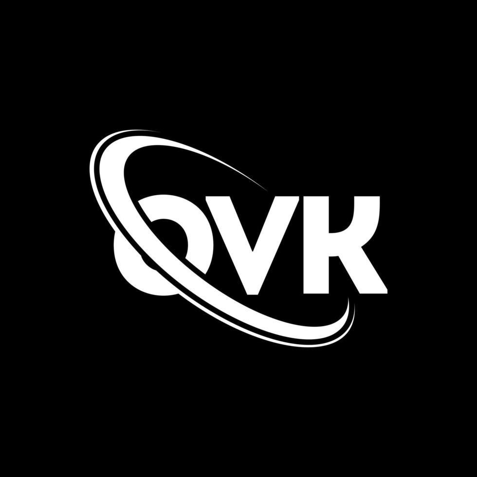 ovk-logo. ovk brief. ovk brief logo ontwerp. initialen ovk-logo gekoppeld aan cirkel en monogram-logo in hoofdletters. ovk typografie voor technologie, zaken en onroerend goed merk. vector