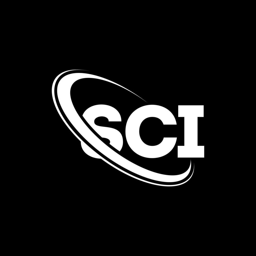 sci-logo. sc brief. sci brief logo ontwerp. initialen sci-logo gekoppeld aan cirkel en monogram-logo in hoofdletters. sci-typografie voor technologie, zaken en onroerend goed merk. vector