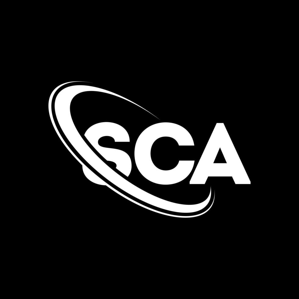 sca-logo. sc brief. sca brief logo ontwerp. initialen sca logo gekoppeld aan cirkel en hoofdletter monogram logo. sca typografie voor technologie, zaken en onroerend goed merk. vector