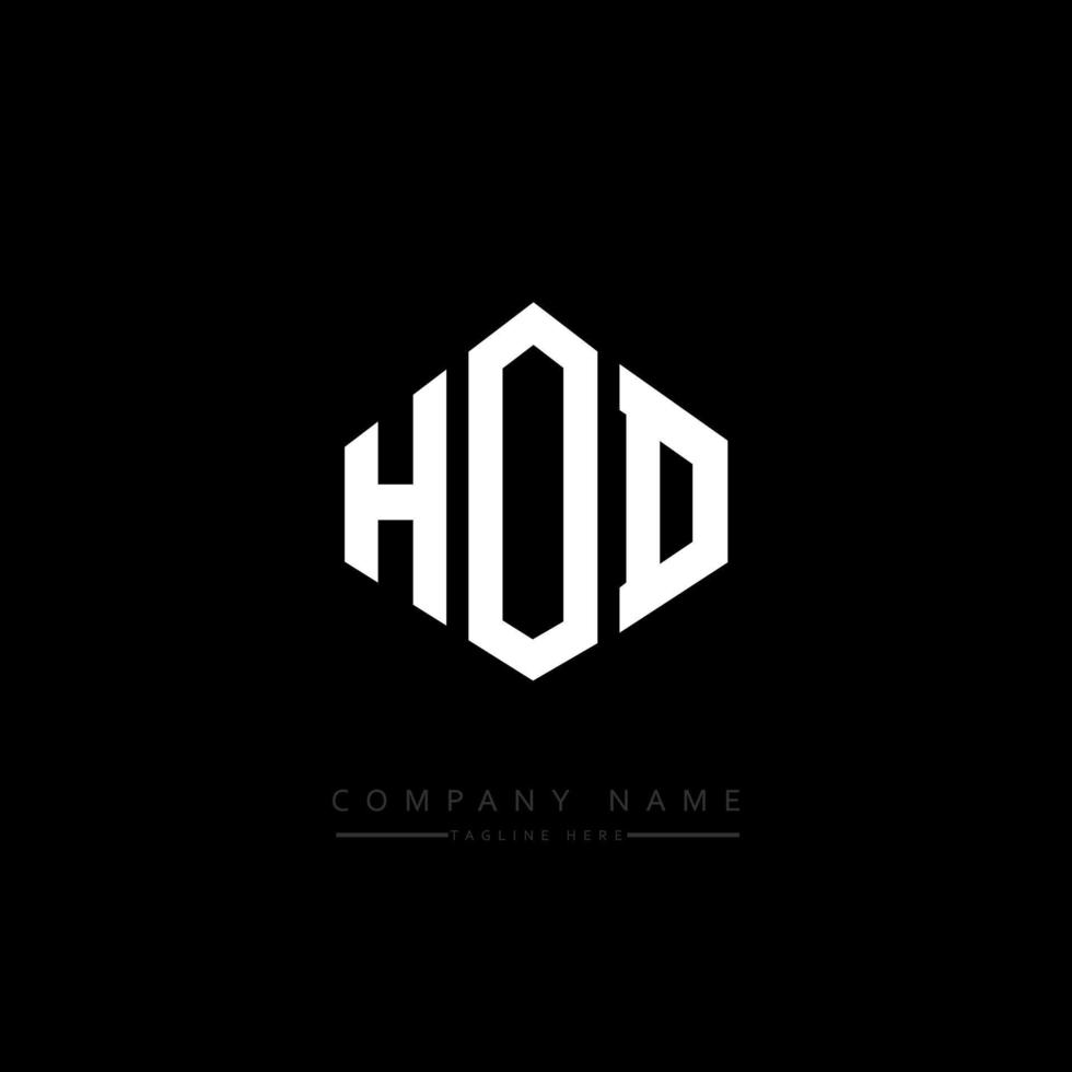 hod letter logo-ontwerp met veelhoekvorm. hod veelhoek en kubusvorm logo-ontwerp. hod zeshoek vector logo sjabloon witte en zwarte kleuren. hod monogram, bedrijfs- en onroerend goed logo.