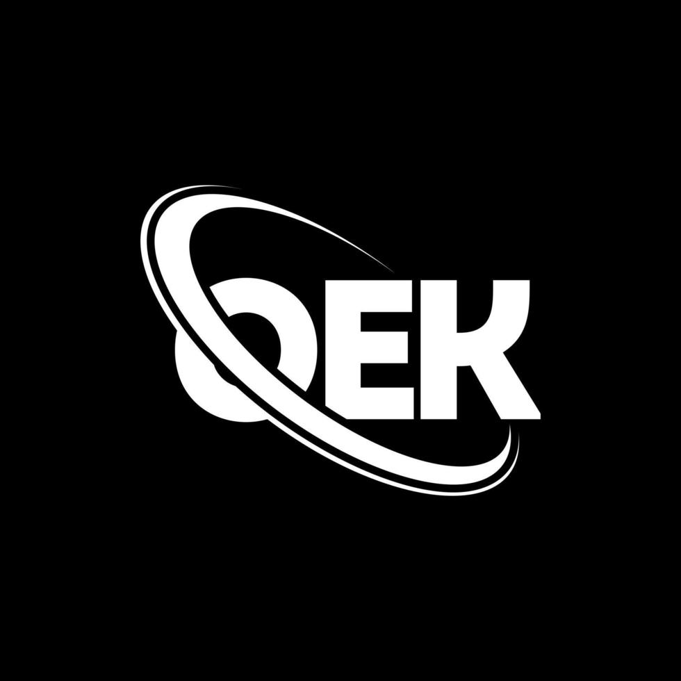 oek-logo. oeke brief. oek brief logo ontwerp. initialen oek logo gekoppeld aan cirkel en monogram logo in hoofdletters. oek typografie voor technologie, zaken en onroerend goed merk. vector