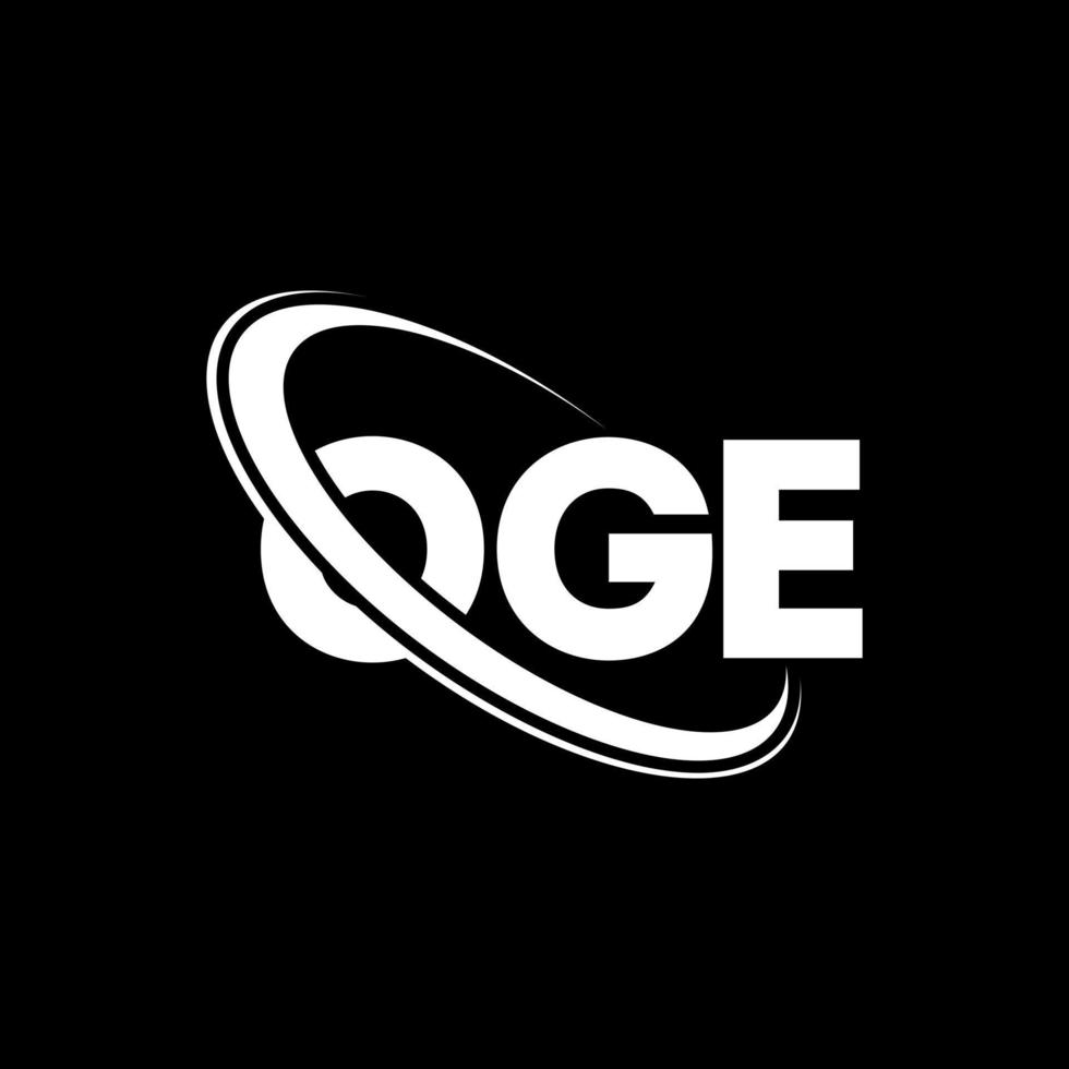 oge-logo. og brief. oge brief logo ontwerp. initialen oge-logo gekoppeld aan cirkel en monogram-logo in hoofdletters. oge typografie voor technologie, zaken en onroerend goed merk. vector