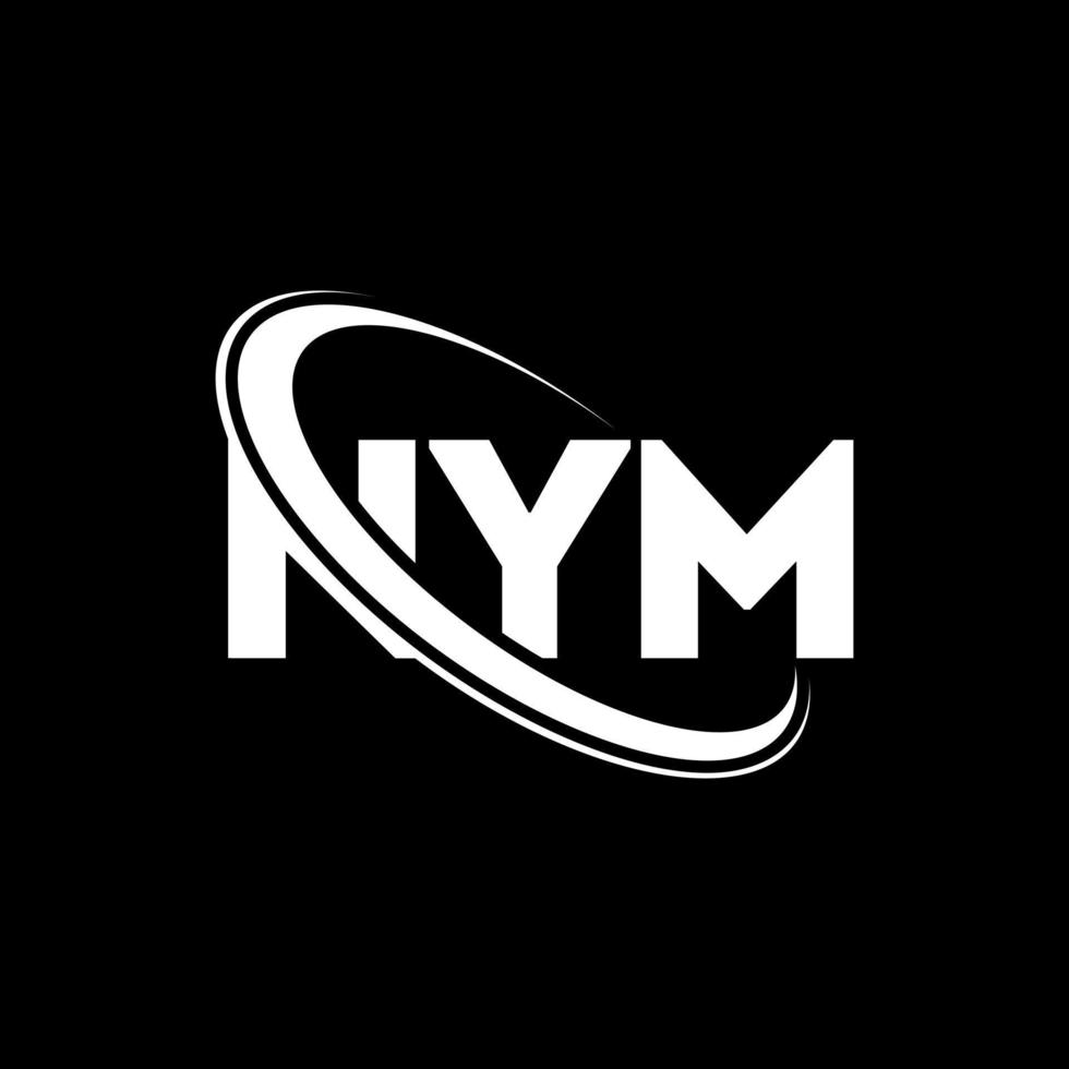 nym-logo. nym brief. nym brief logo ontwerp. initialen nym logo gekoppeld aan cirkel en hoofdletter monogram logo. nym typografie voor technologie, zaken en onroerend goed merk. vector