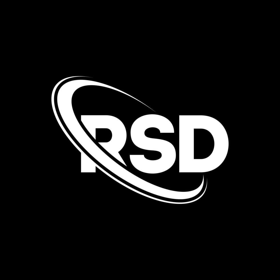 rsd-logo. rsd brief. rsd brief logo ontwerp. initialen rsd-logo gekoppeld aan cirkel en monogram-logo in hoofdletters. rsd typografie voor technologie, zaken en onroerend goed merk. vector
