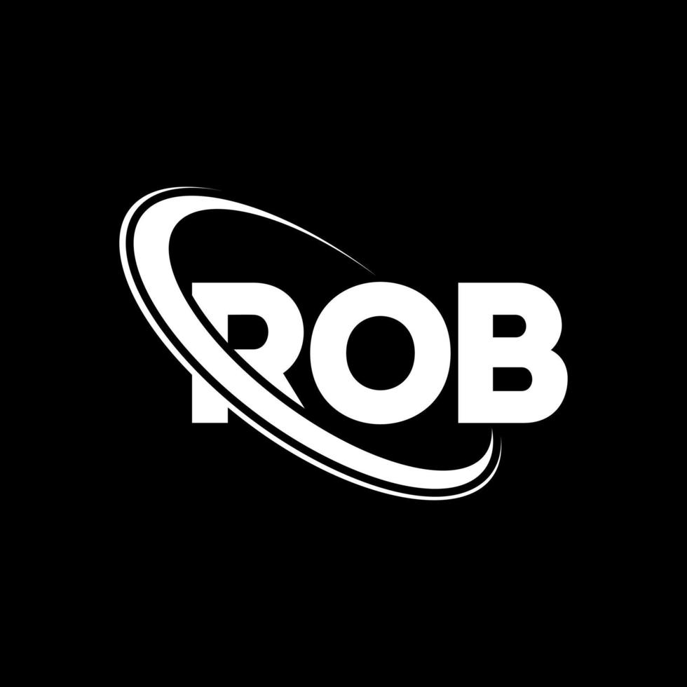 rob-logo. beroven brief. rob brief logo ontwerp. initialen beroven logo gekoppeld aan cirkel en monogram logo in hoofdletters. beroof typografie voor technologie, zaken en onroerend goed merk. vector