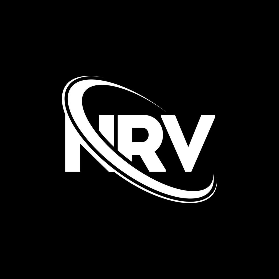 nrv logo. nr. brief. nrv brief logo ontwerp. initialen nrv logo gekoppeld aan cirkel en monogram logo in hoofdletters. nrv typografie voor technologie, zaken en onroerend goed merk. vector