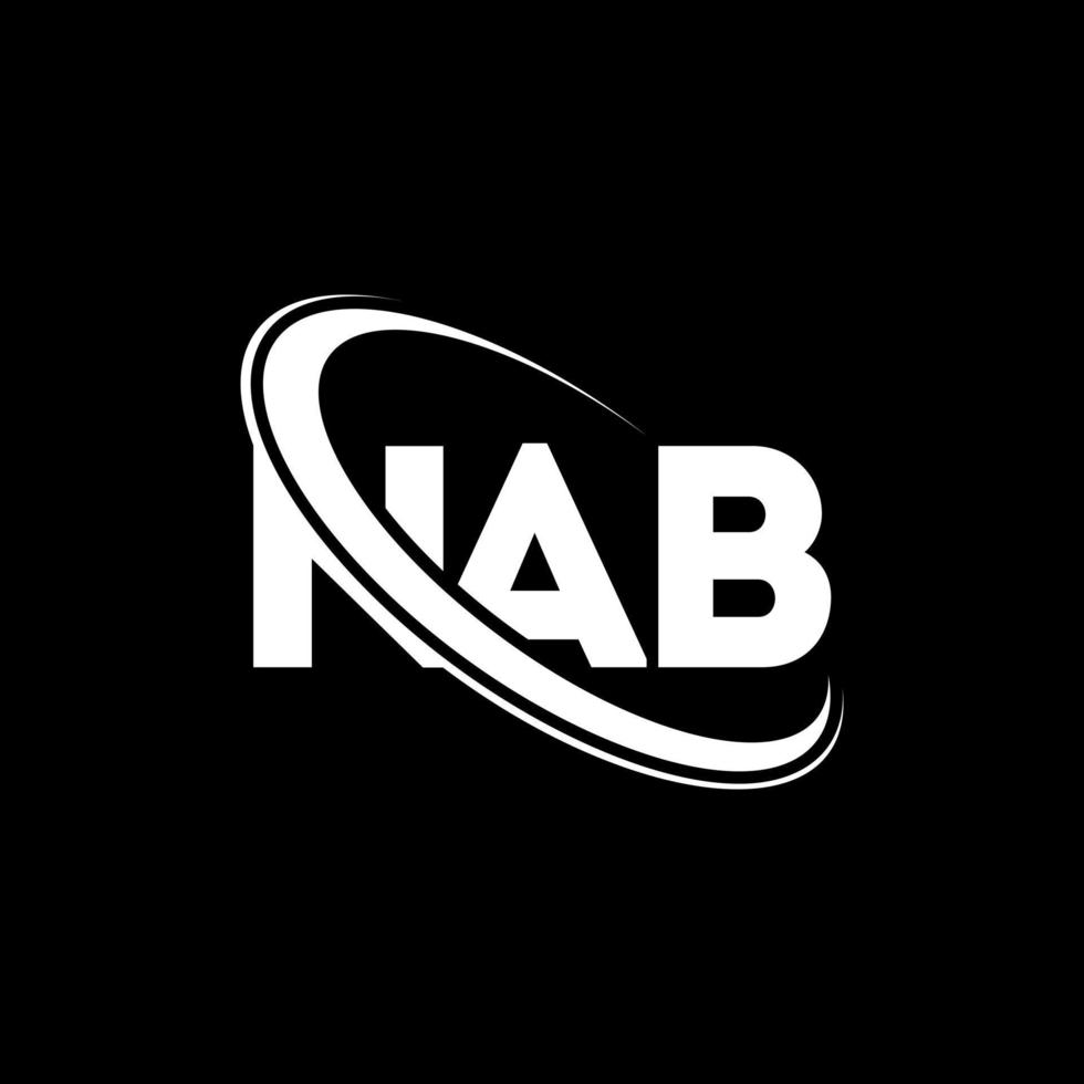 nab-logo. nab brief. nab brief logo ontwerp. initialen nab logo gekoppeld aan cirkel en hoofdletter monogram logo. nab typografie voor technologie, zaken en onroerend goed merk. vector