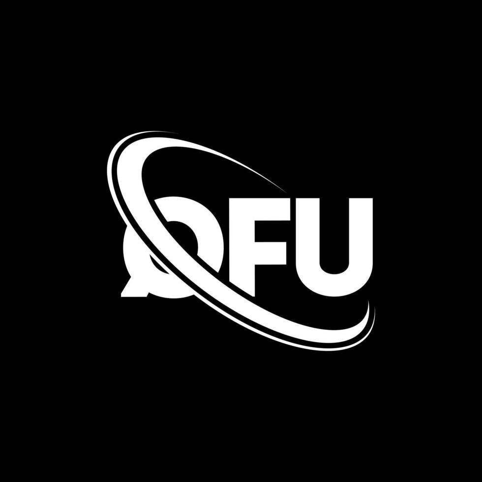 qfu-logo. qfu brief. qfu brief logo ontwerp. initialen qfu-logo gekoppeld aan cirkel en monogram-logo in hoofdletters. qfu typografie voor technologie, zaken en onroerend goed merk. vector