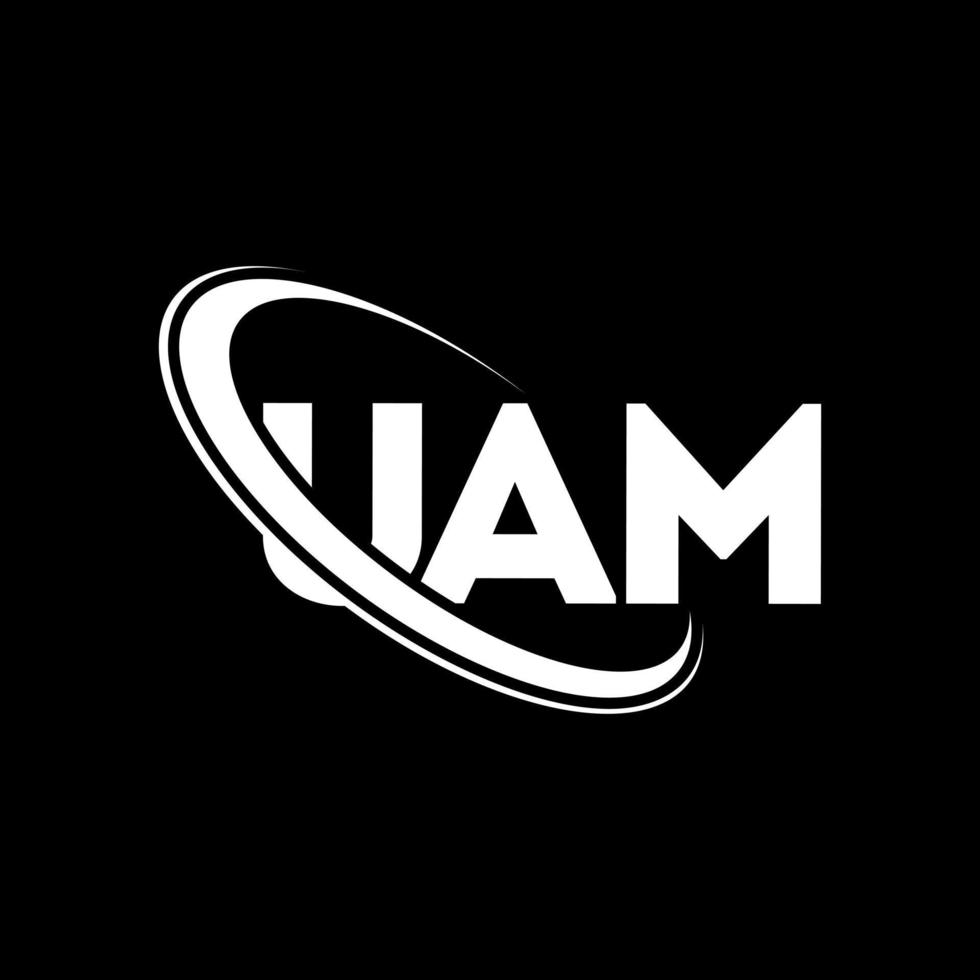 uam-logo. uhm brief. uam brief logo ontwerp. initialen uam-logo gekoppeld aan cirkel en monogram-logo in hoofdletters. uam typografie voor technologie, business en onroerend goed merk. vector