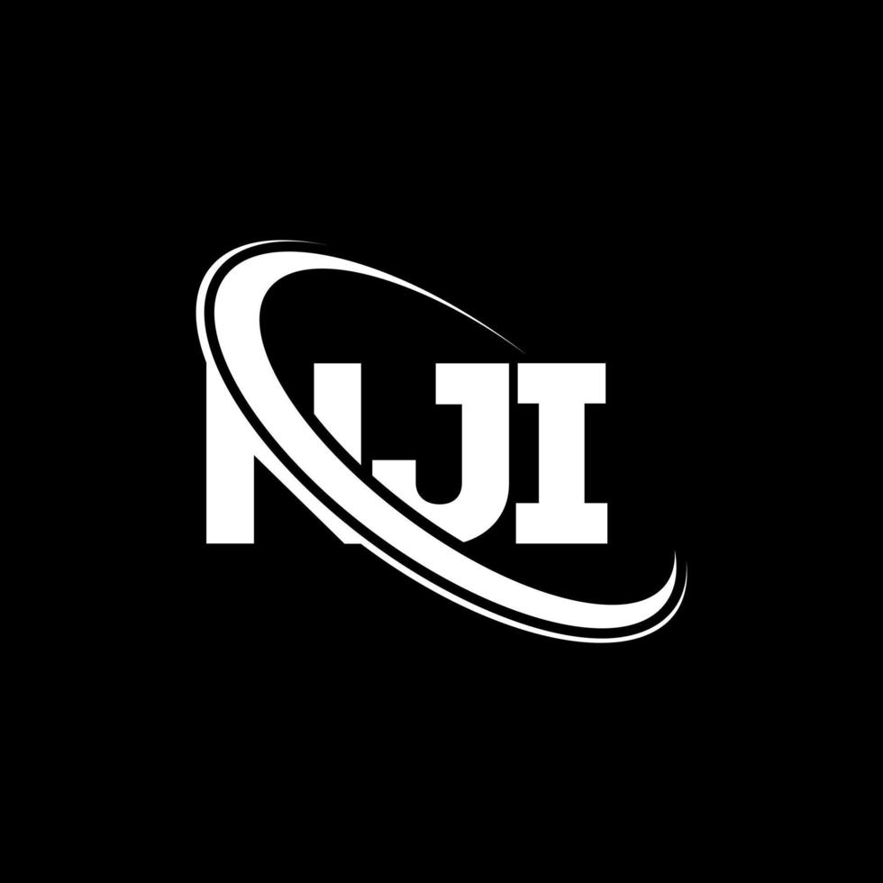 nji-logo. nji brief. nji brief logo ontwerp. initialen nji-logo gekoppeld aan cirkel en monogram-logo in hoofdletters. nji typografie voor technologie, zaken en onroerend goed merk. vector