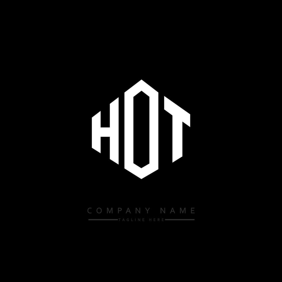 hot letter logo-ontwerp met veelhoekvorm. hete logo-ontwerp met veelhoek en kubusvorm. hete zeshoek vector logo sjabloon witte en zwarte kleuren. hot monogram, business en onroerend goed logo.