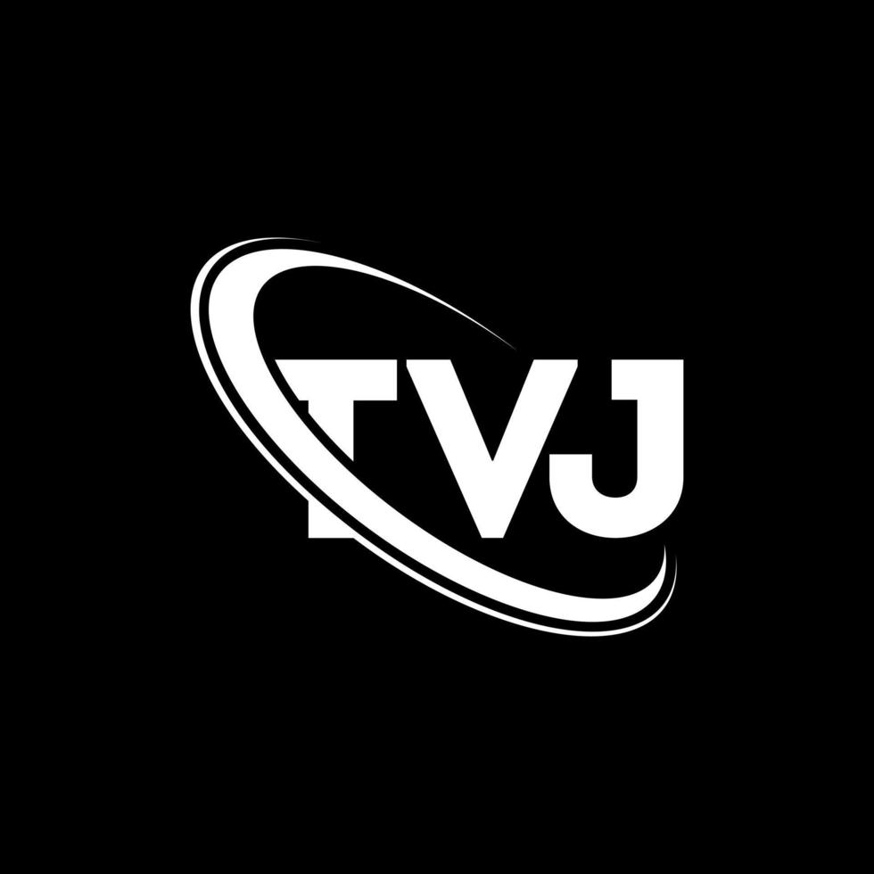 tvj-logo. tvj brief. tvj brief logo ontwerp. initialen tvj-logo gekoppeld aan cirkel en monogram-logo in hoofdletters. tvj typografie voor technologie, business en onroerend goed merk. vector