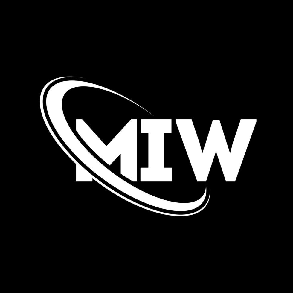 mw-logo. mw brief. miw brief logo ontwerp. initialen miw logo gekoppeld aan cirkel en monogram logo in hoofdletters. miw typografie voor technologie, business en onroerend goed merk. vector